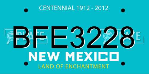 BFE3228 New Mexico License Plate