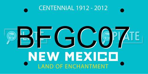 BFGC07 New Mexico License Plate
