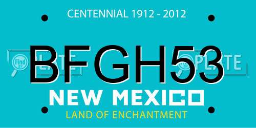 BFGH53 New Mexico License Plate