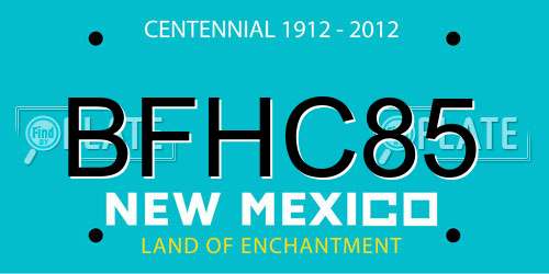 BFHC85 New Mexico License Plate