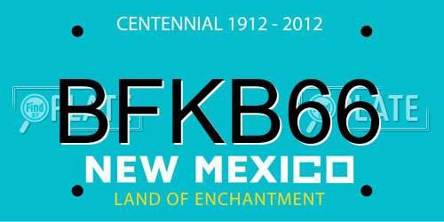 BFKB66 New Mexico License Plate