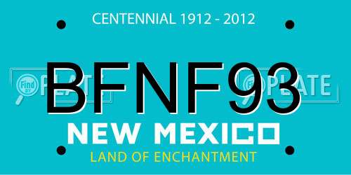 BFNF93 New Mexico License Plate