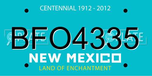 BFO4335 New Mexico License Plate