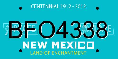 BFO4338 New Mexico License Plate