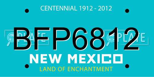 BFP6812 New Mexico License Plate
