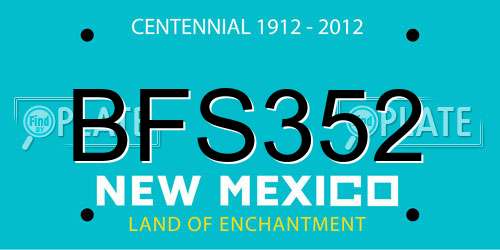 BFS352 New Mexico License Plate