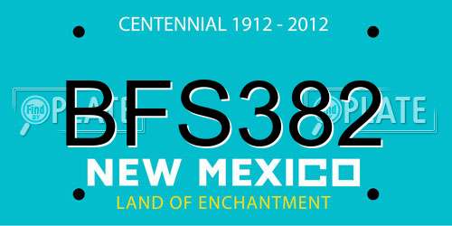 BFS382 New Mexico License Plate