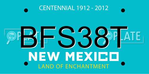 BFS38T New Mexico License Plate