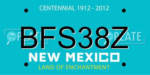 BFS38Z New Mexico License Plate