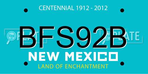 BFS92B New Mexico License Plate