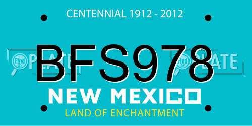 BFS978 New Mexico License Plate