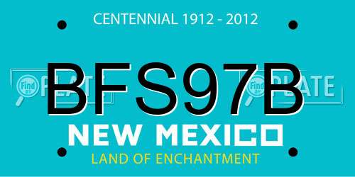 BFS97B New Mexico License Plate