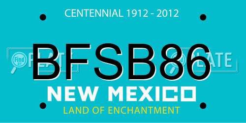 BFSB86 New Mexico License Plate