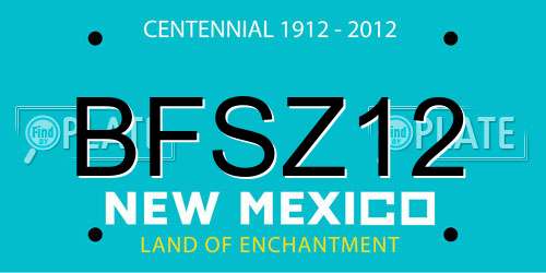 BFSZ12 New Mexico License Plate