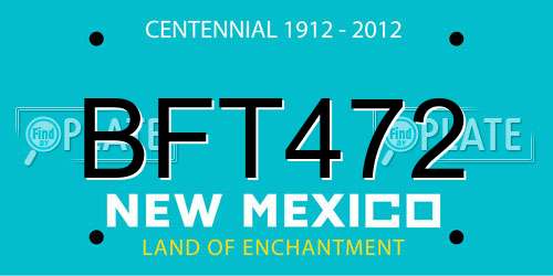 BFT472 New Mexico License Plate