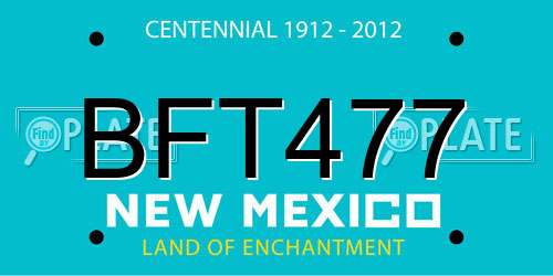 BFT477 New Mexico License Plate