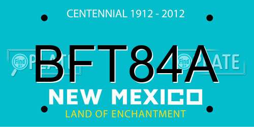 BFT84A New Mexico License Plate