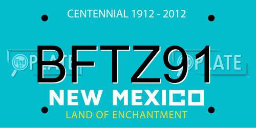 BFTZ91 New Mexico License Plate