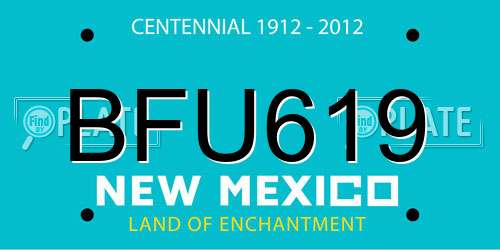 BFU619 New Mexico License Plate