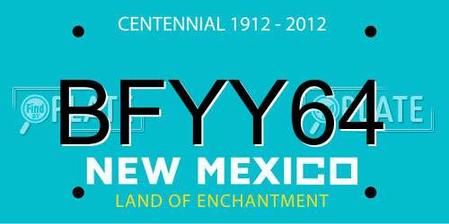 BFYY64 New Mexico License Plate