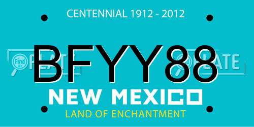 BFYY88 New Mexico License Plate