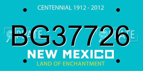 BG37726 New Mexico License Plate
