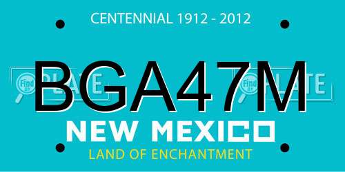 BGA47M New Mexico License Plate