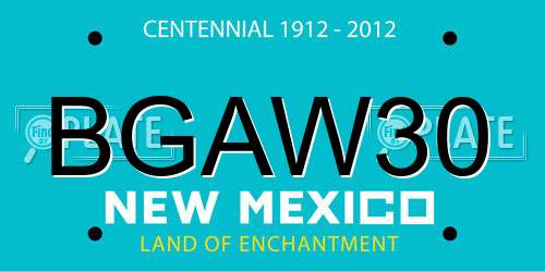 BGAW30 New Mexico License Plate