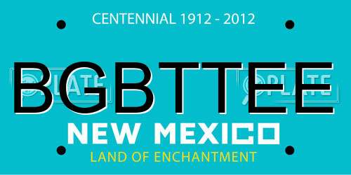 BGBTTEE New Mexico License Plate