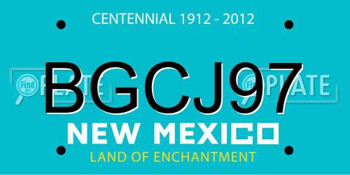 BGCJ97 New Mexico License Plate