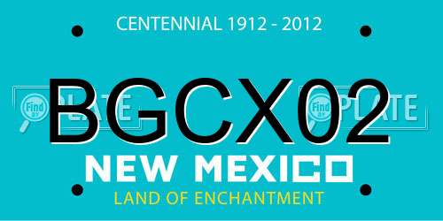 BGCX02 New Mexico License Plate