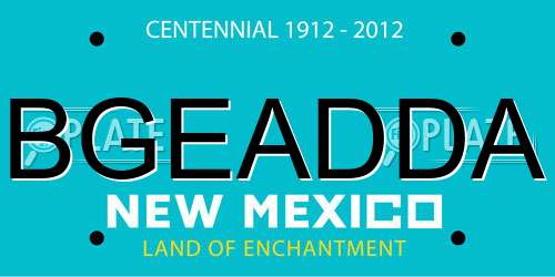 BGEADDA New Mexico License Plate