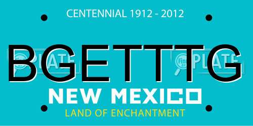 BGETTTG New Mexico License Plate