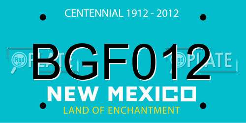 BGF012 New Mexico License Plate