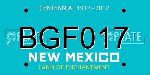 BGF017 New Mexico License Plate