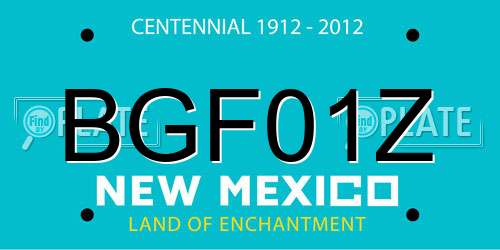 BGF01Z New Mexico License Plate
