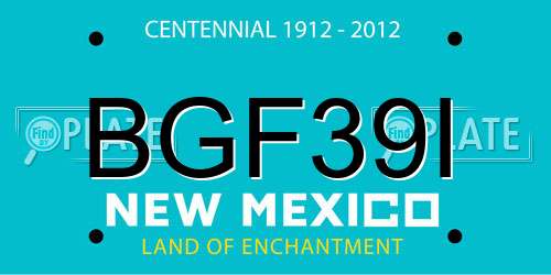 BGF39I New Mexico License Plate