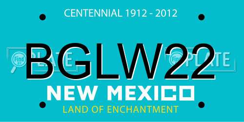 BGLW22 New Mexico License Plate