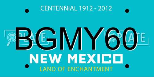 BGMY60 New Mexico License Plate