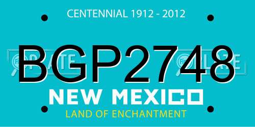 BGP2748 New Mexico License Plate