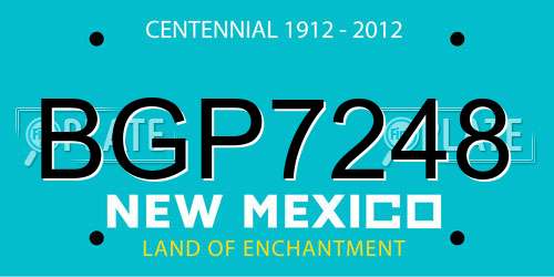 BGP7248 New Mexico License Plate