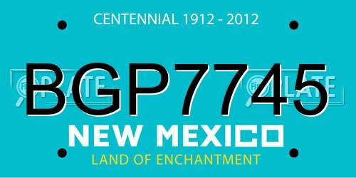BGP7745 New Mexico License Plate