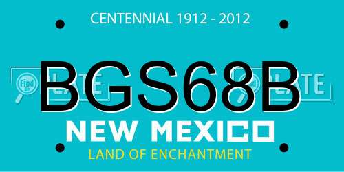 BGS68B New Mexico License Plate