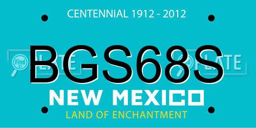 BGS68S New Mexico License Plate