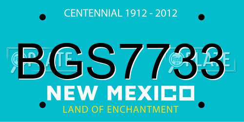BGS7733 New Mexico License Plate