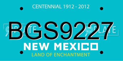 BGS9227 New Mexico License Plate