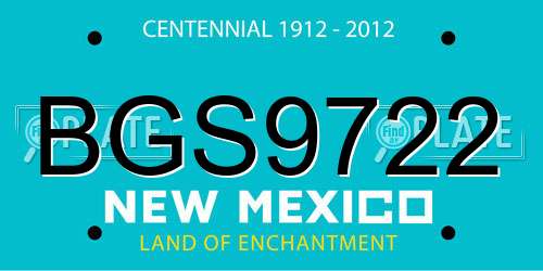 BGS9722 New Mexico License Plate