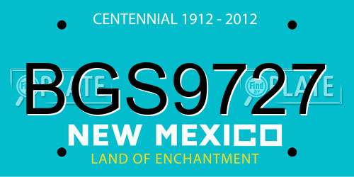 BGS9727 New Mexico License Plate