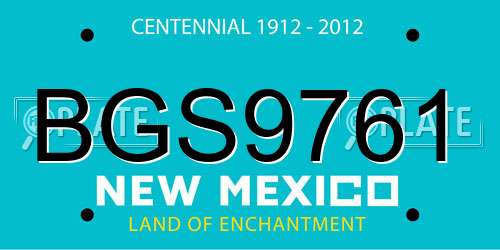 BGS9761 New Mexico License Plate