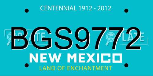 BGS9772 New Mexico License Plate